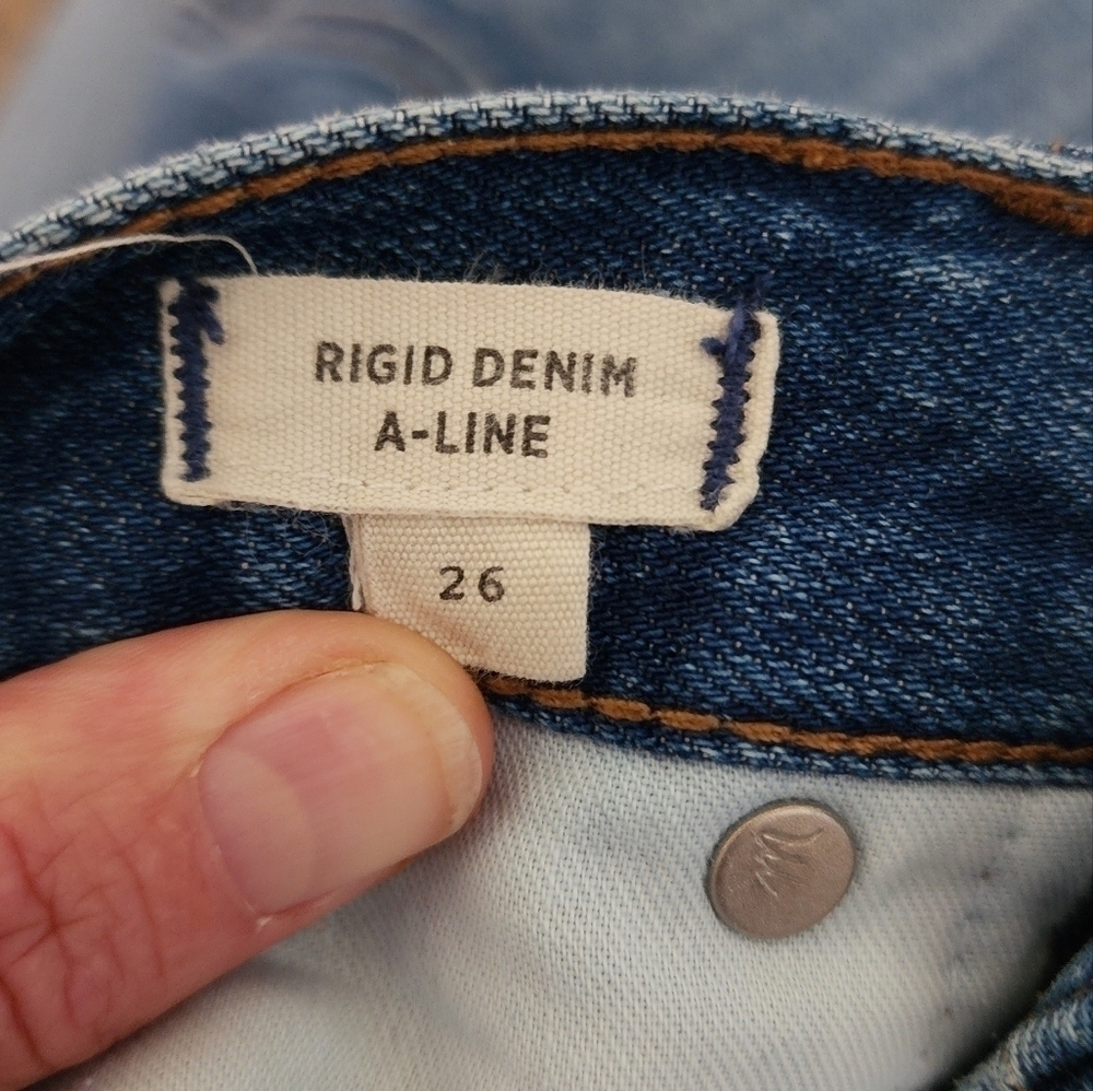 Madewell A line Denim  skirt size 26 - Picture 13 of 14